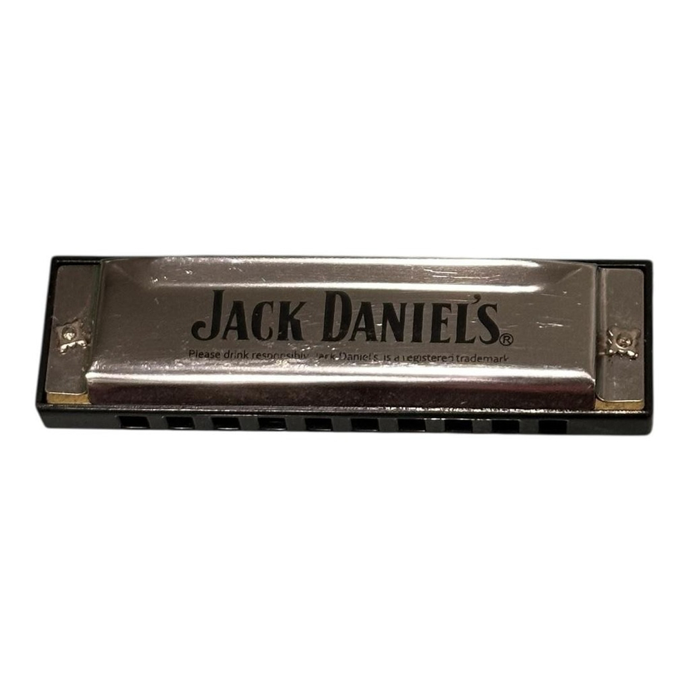 Jack Daniel's Diatonic Harmonica 10-Hole Silver Logo Whiskey Promo Blues Harp